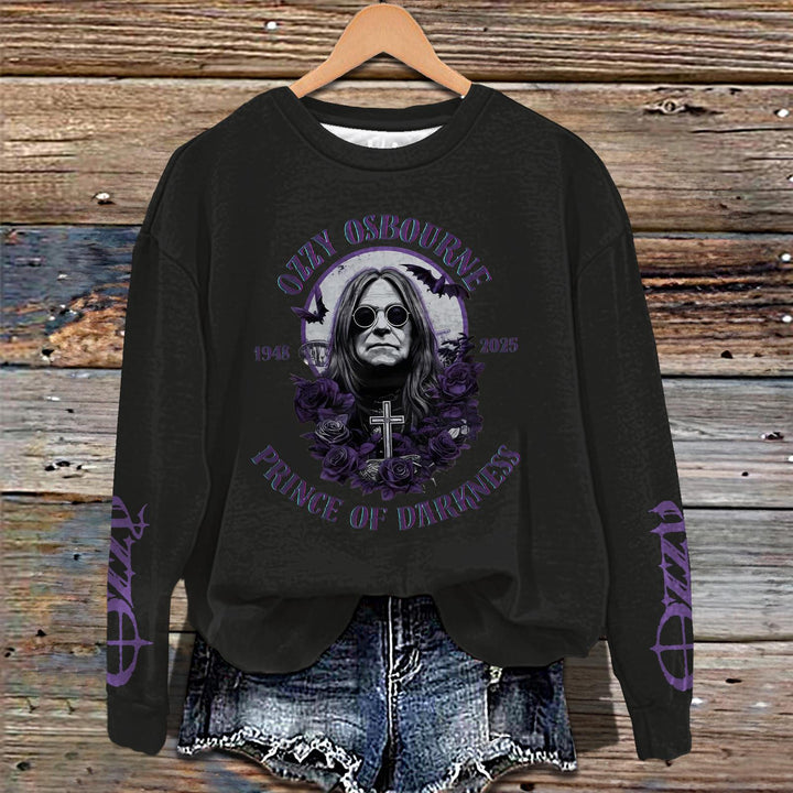 Ozzy Osbourne Printed Long Sleeve Casual Top