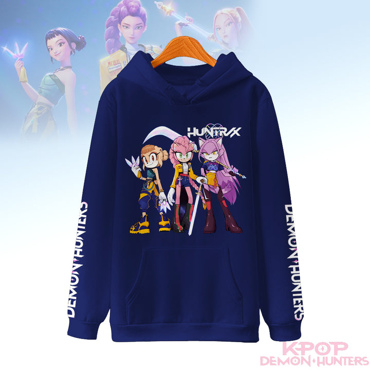 Demon Hunters Huntrix Loose Fit Hooded Sweatshirt With Pockets