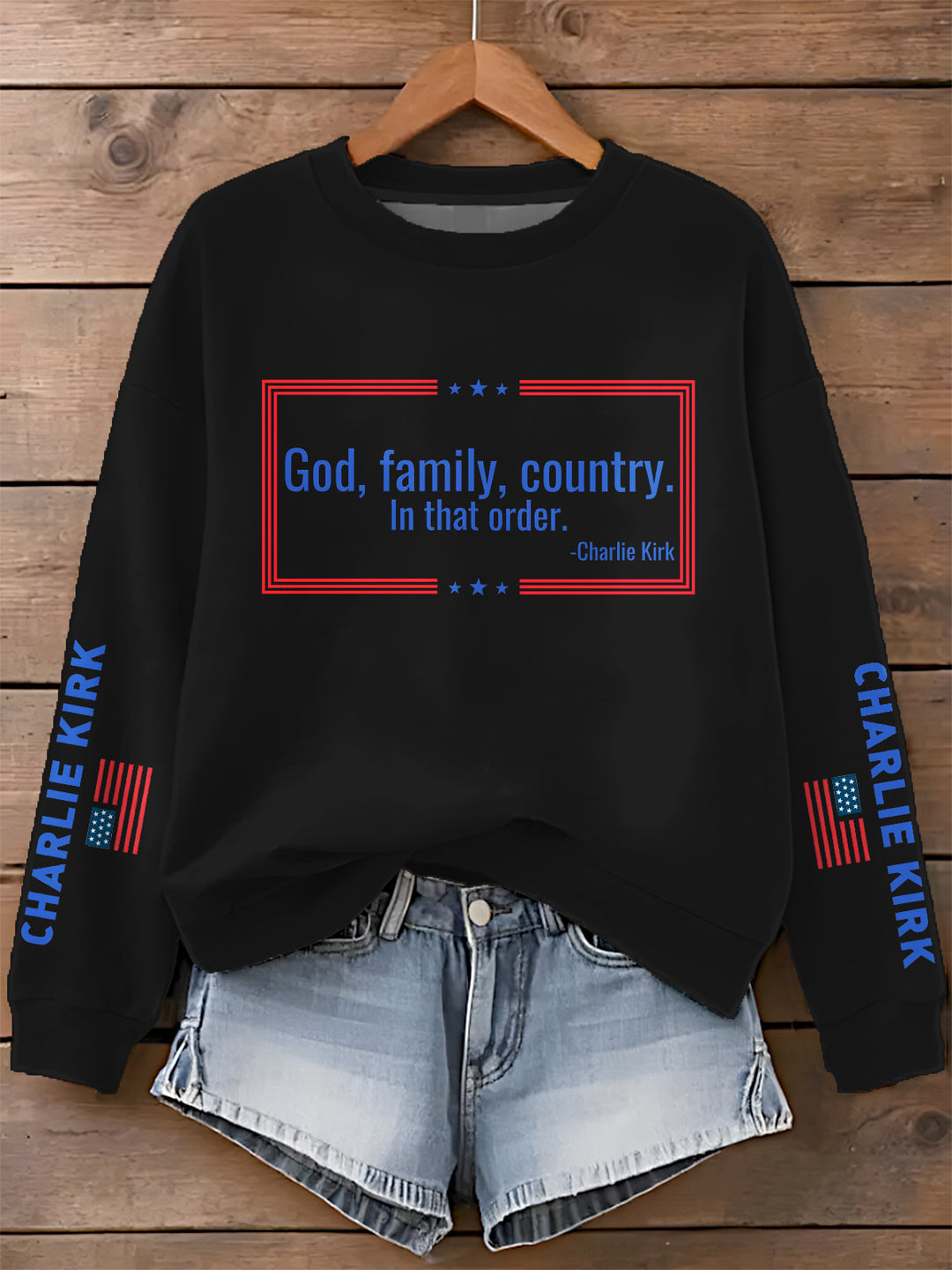 Freedom Printed Long Sleeve Casual Top