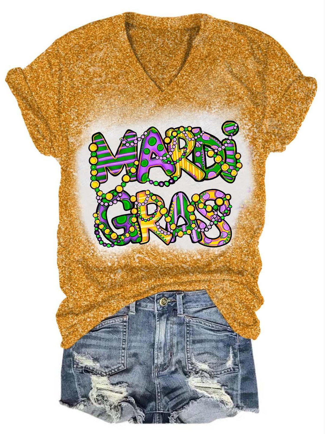 Fat Tuesday Mardi Gras Glitter T-Shirt