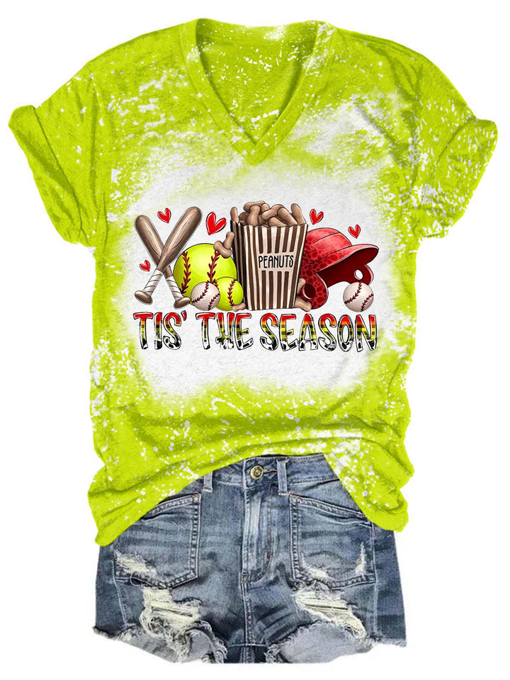 Tis' The Season Sport Tie Dye V Neck T-shirt