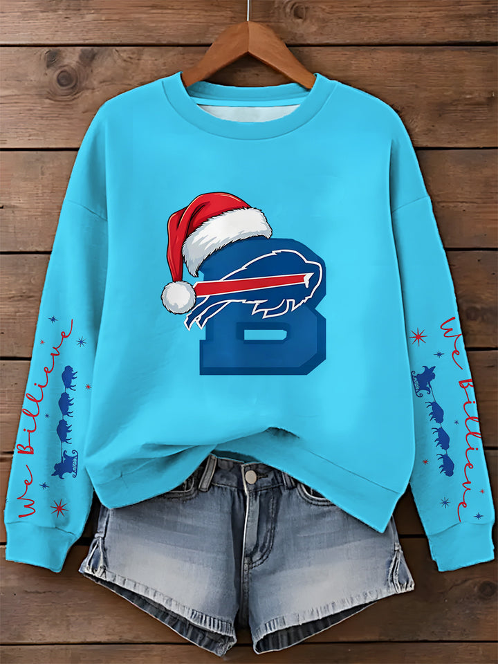 Buffalo Christmas Printed Long Sleeve Casual Top