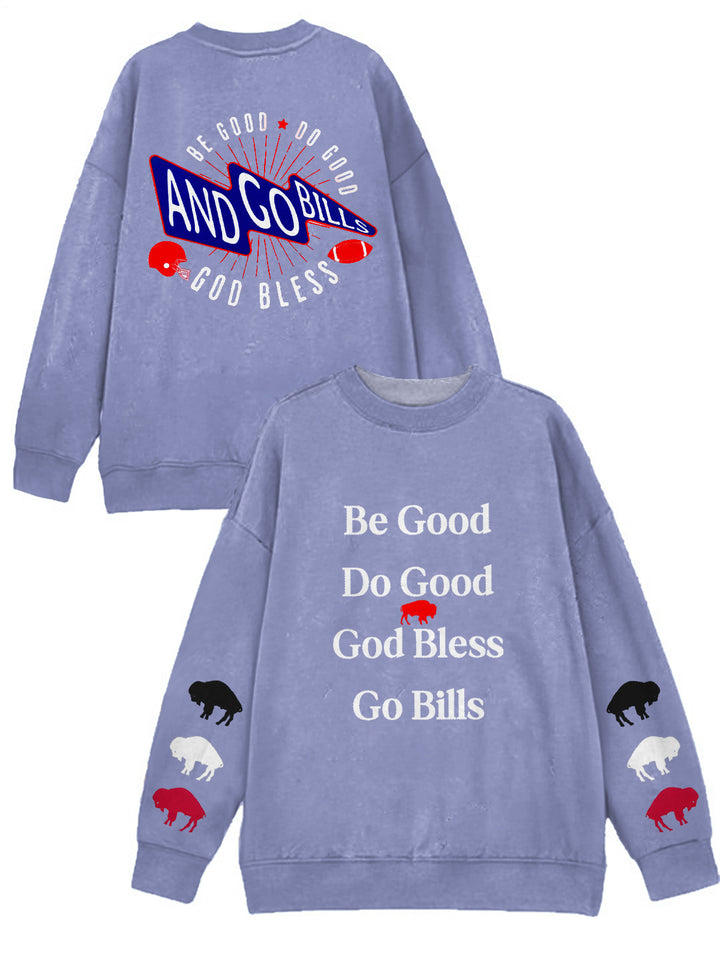 Be Good Do Good God Bless – Langärmliges Freizeittop mit Aufdruck vorne und hinten 