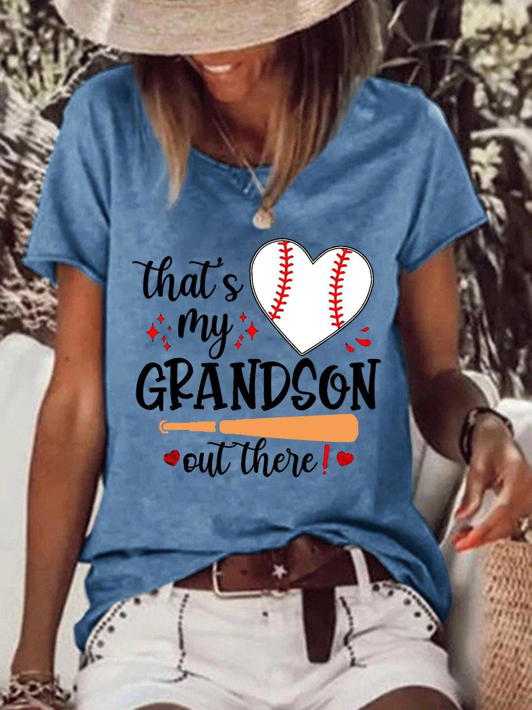 That's My Grandson Out There Baseball Heart Tee