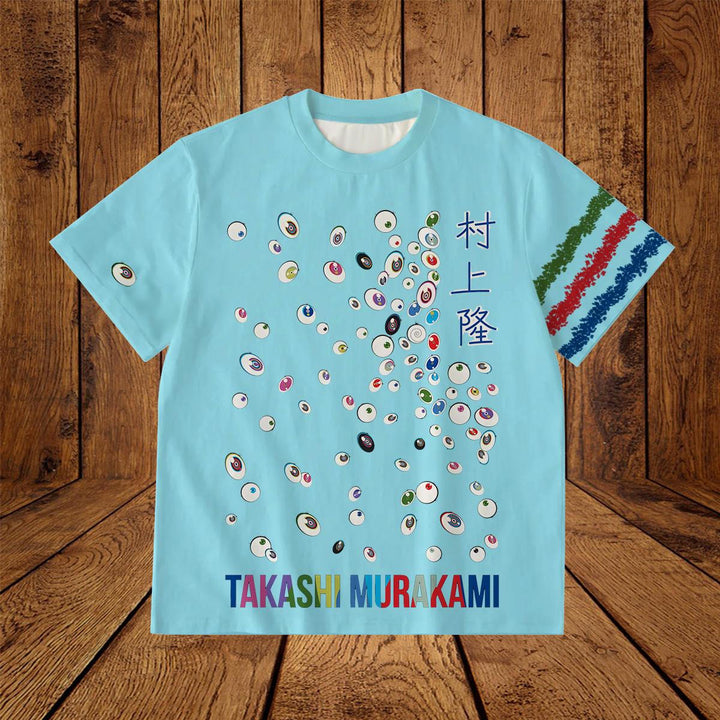 Murakami Takashi Art Painting Prints Crew Neck T-shirt