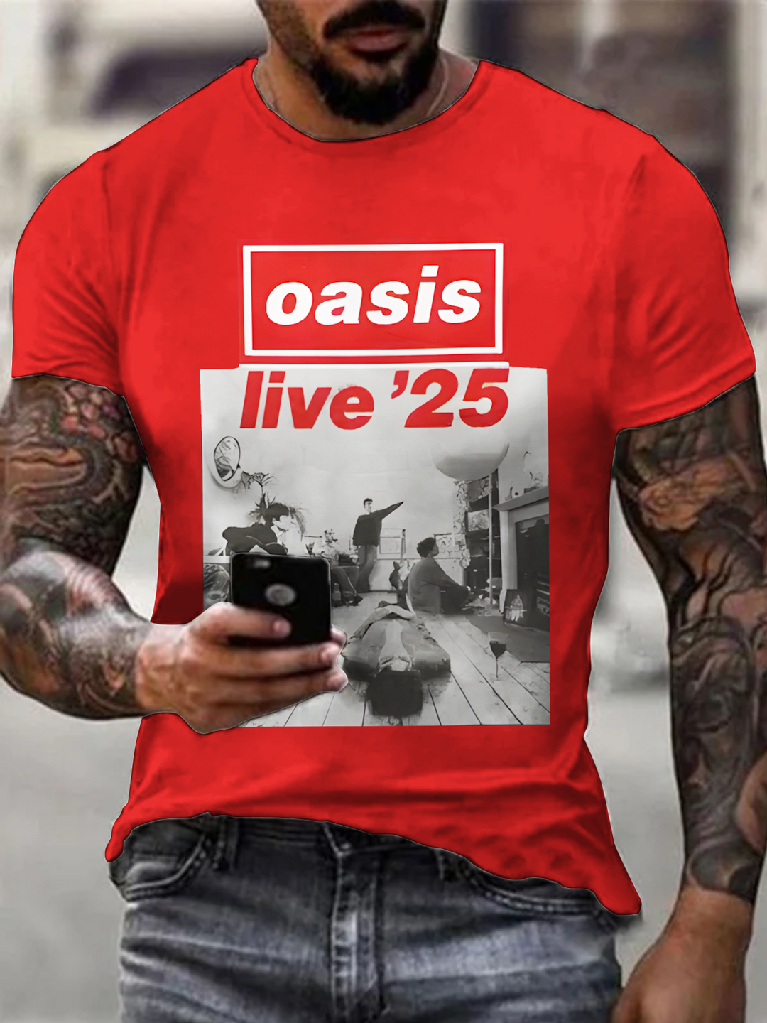Oasis Music Fans Round Neck Short Sleeve Men's T-shirt