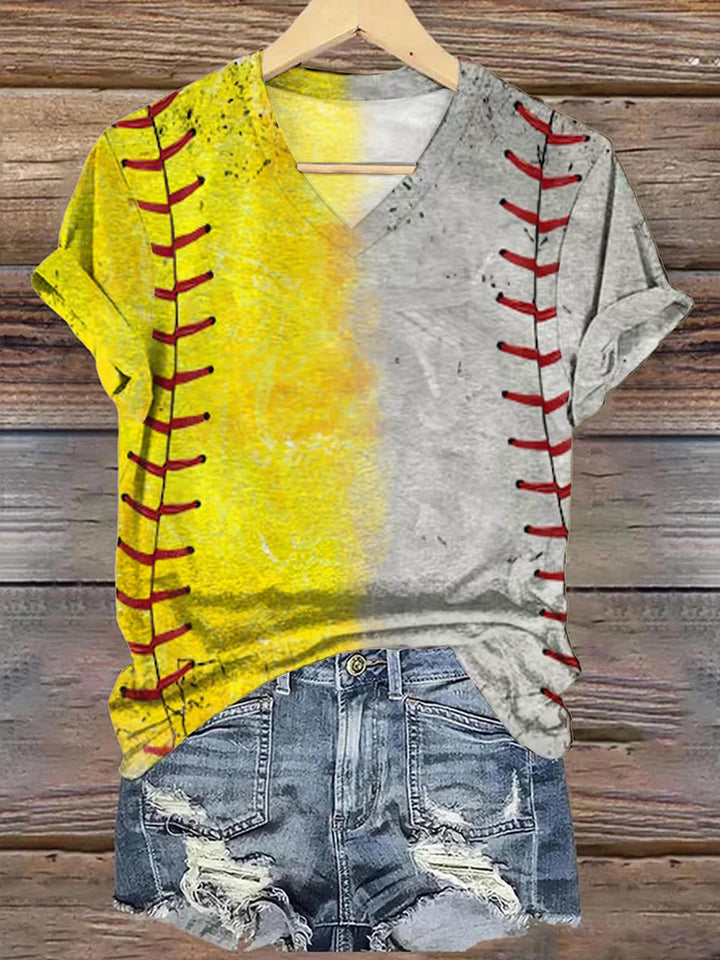 Baseball Printed Crew Neck T-shirt