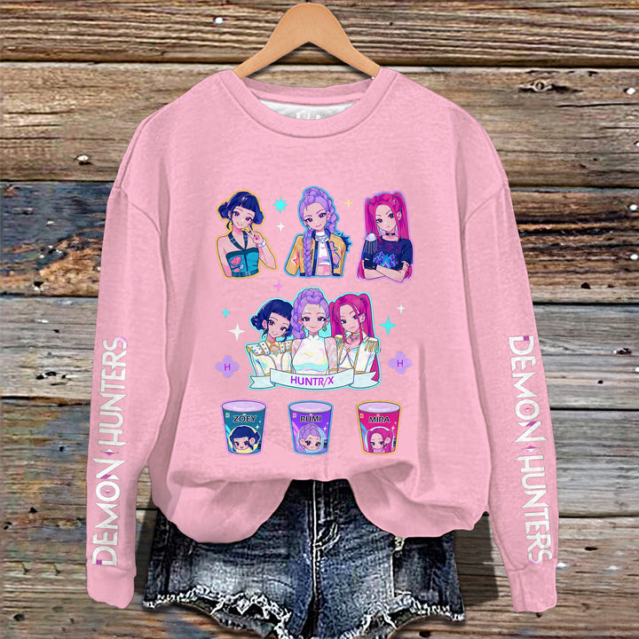 Demon Hunters Huntrix Printed Long Sleeve Casual Top