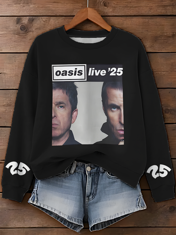 Oasis 2025 Tour Printed Long Sleeve Casual Top