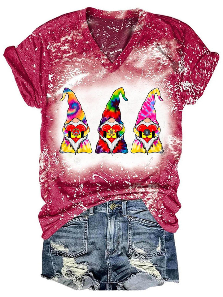 Casual Tie Dye Gnome Hippie T-Shirt