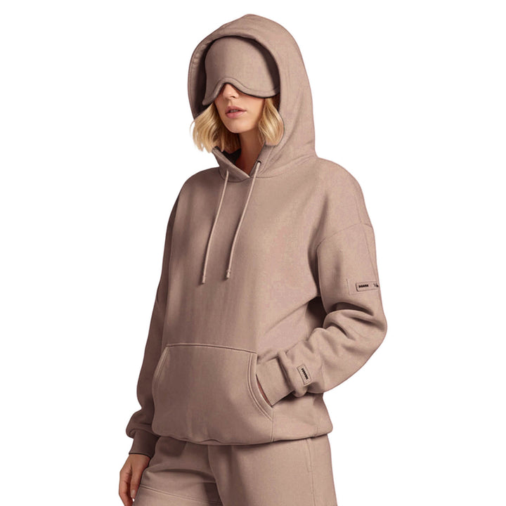 Airplane Mode Travel Hoodie Men Women Comfort Hoodies with Eyeshade Pullover Tops Clothes with Hidden Pockets active