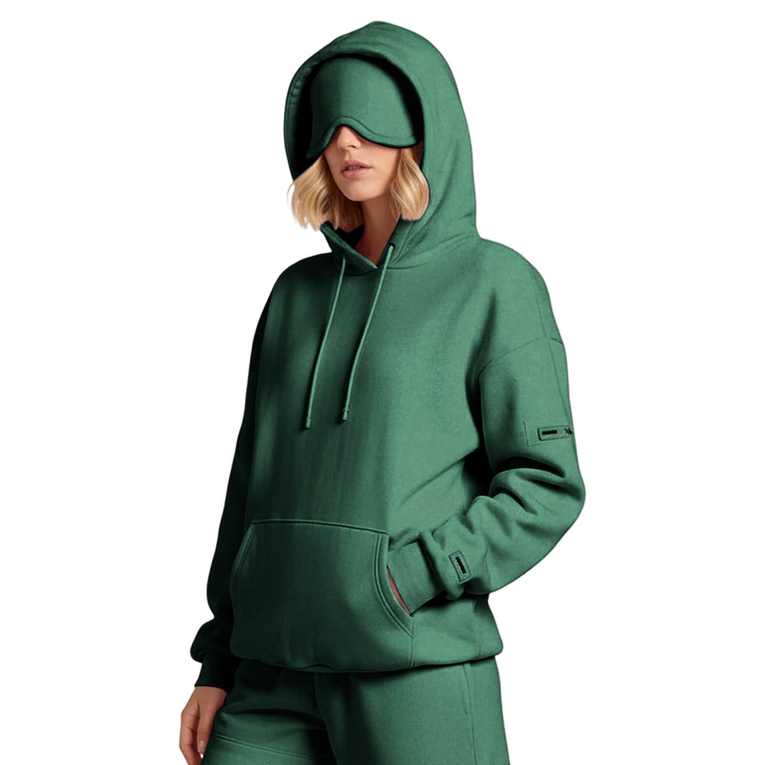 Airplane Mode Travel Hoodie Men Women Comfort Hoodies with Eyeshade Pullover Tops Clothes with Hidden Pockets active