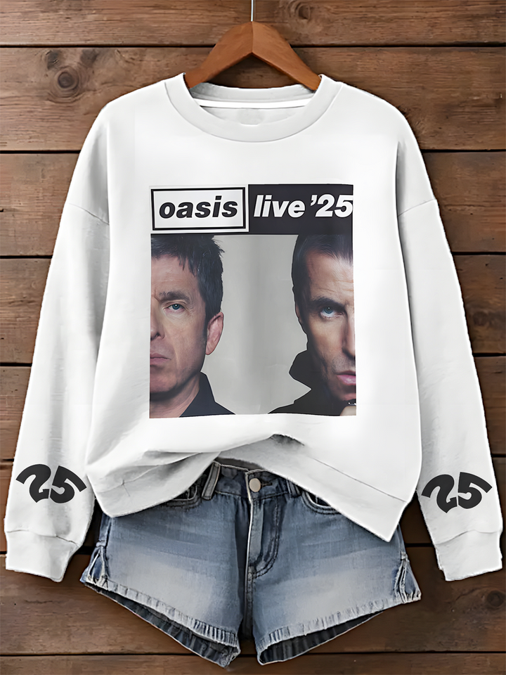 Oasis 2025 Tour Printed Long Sleeve Casual Top