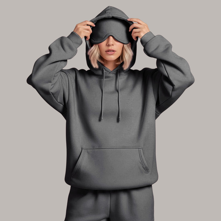 Airplane Mode Travel Hoodie Men Women Comfort Hoodies with Eyeshade Pullover Tops Clothes with Hidden Pockets active