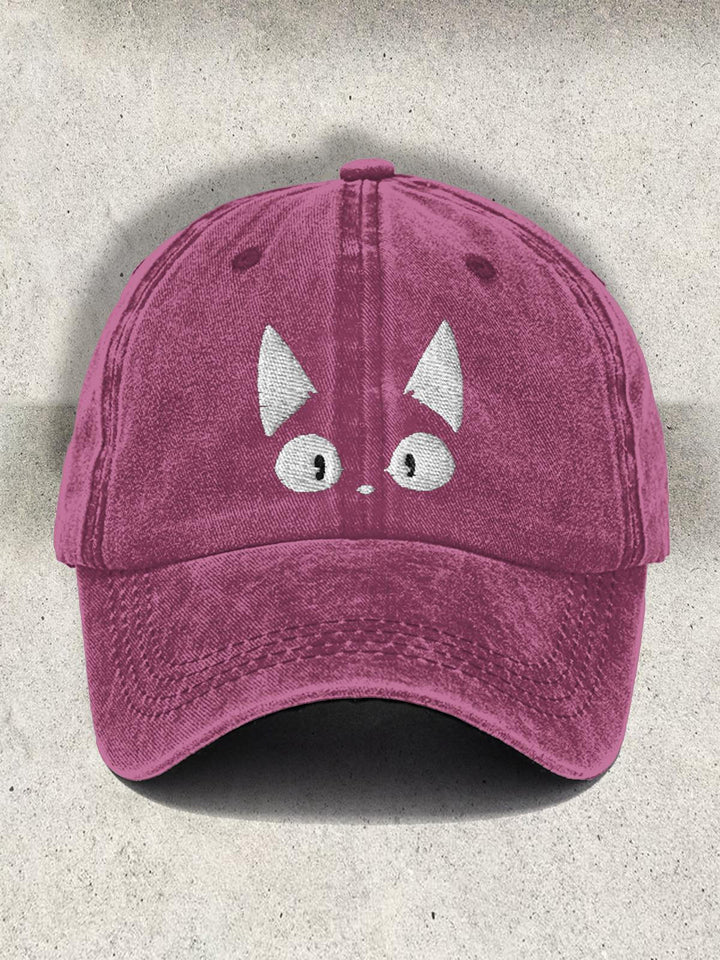 Amazed Cat Printed Baseball Cap