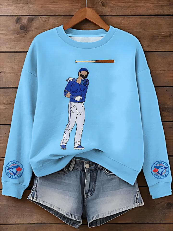 Toronto Blue Jays Printed Long Sleeve Casual Top