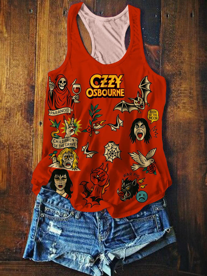 Ozzy Osbourne Printed Casual Tank Top