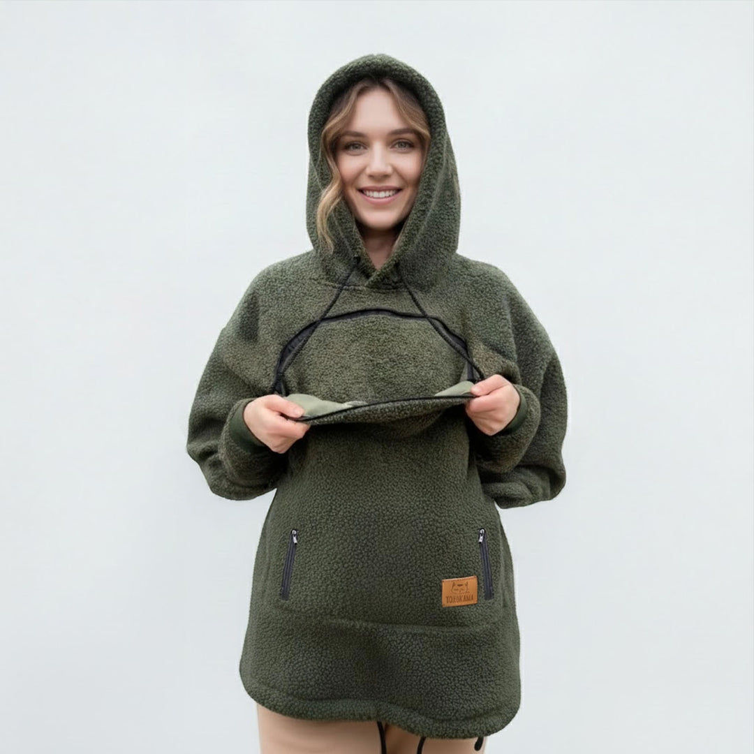 Pet Care Hoodie Long Sleeve Warm Fall Winter Pullover Sweatshirt with Dog Pouch for Outdoor Dog Walking excitement