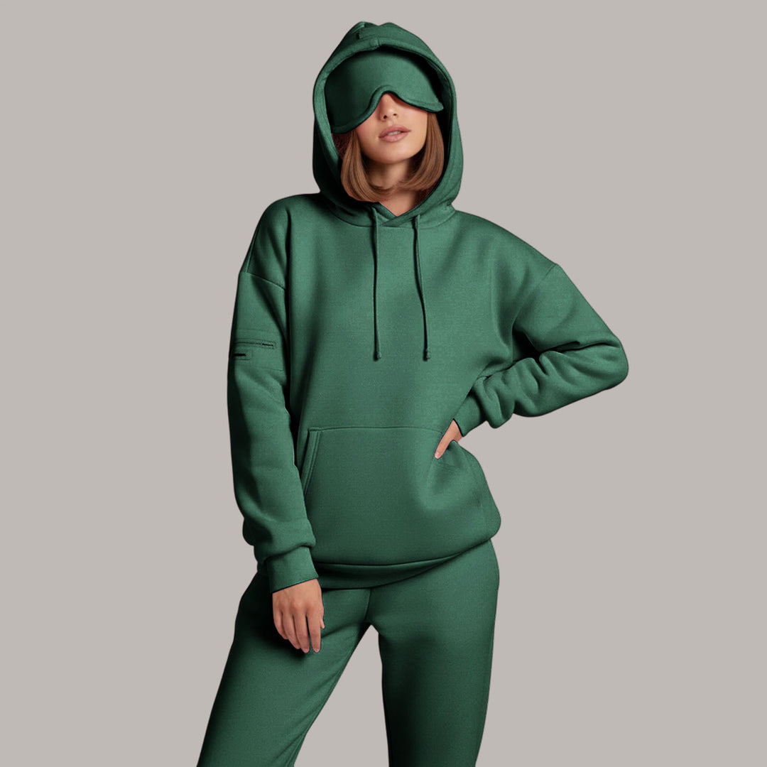 Airplane Mode Travel Hoodie Men Women Comfort Hoodies with Eyeshade Pullover Tops Clothes with Hidden Pockets active