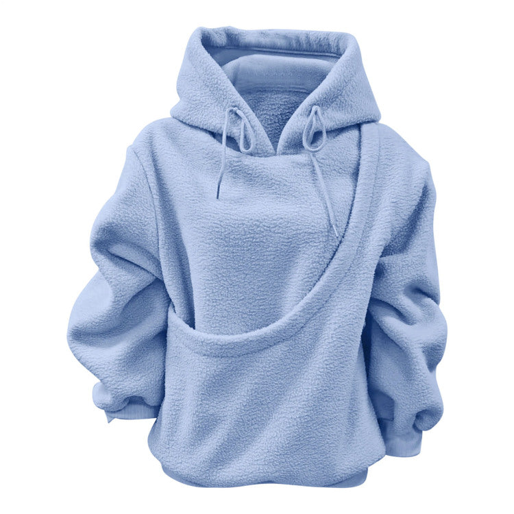 Pet Carrier Hoodie Fuzzy Solid Color Puppy Kitten Cat Holder Carriers Hoodies with Pocket for Home Sofa upgrade