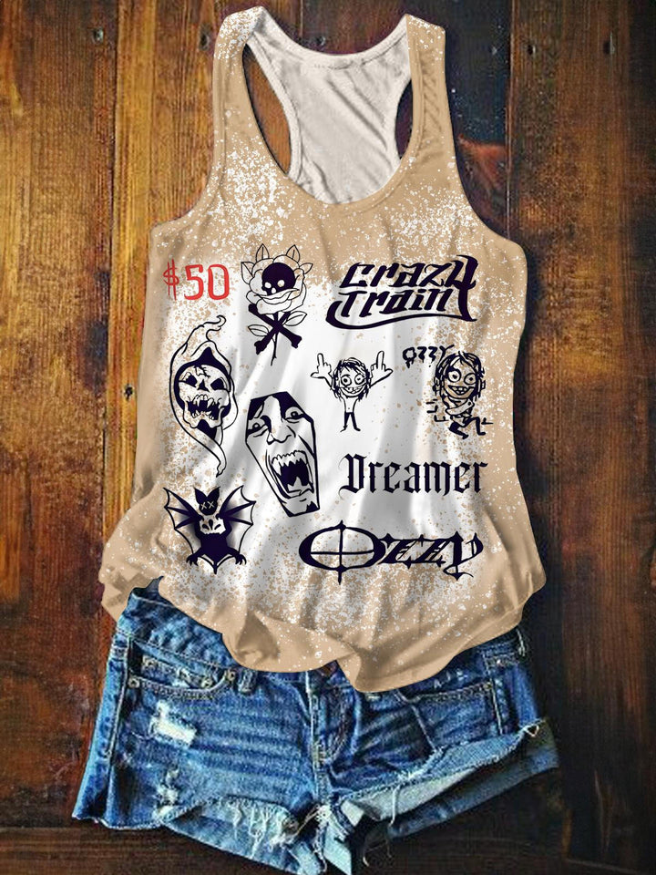 Ozzy Osbourne Printed Casual Tank Top