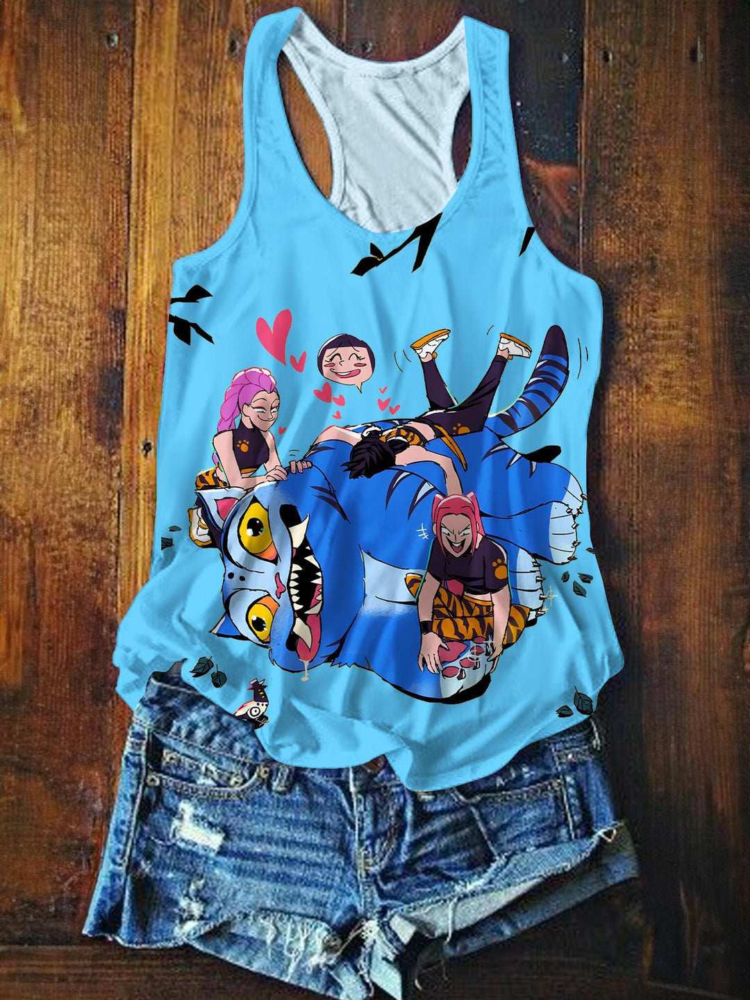 Demon Hunters Printed Casual Tank Top