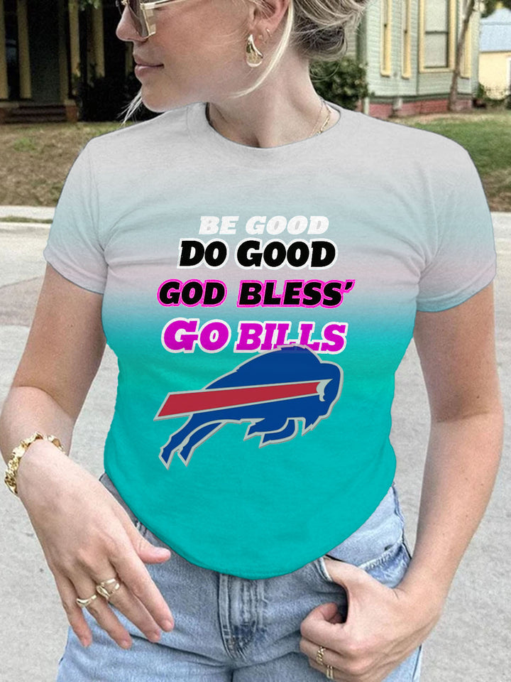 Sei gut, tu Gutes, Gott segne Go Bills, lässiges Kurzarm-T-Shirt