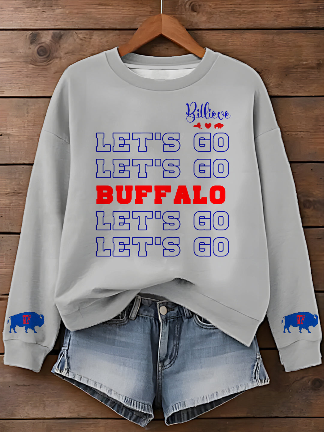 Buffalo Bills Football Printed Long Sleeve Casual Top