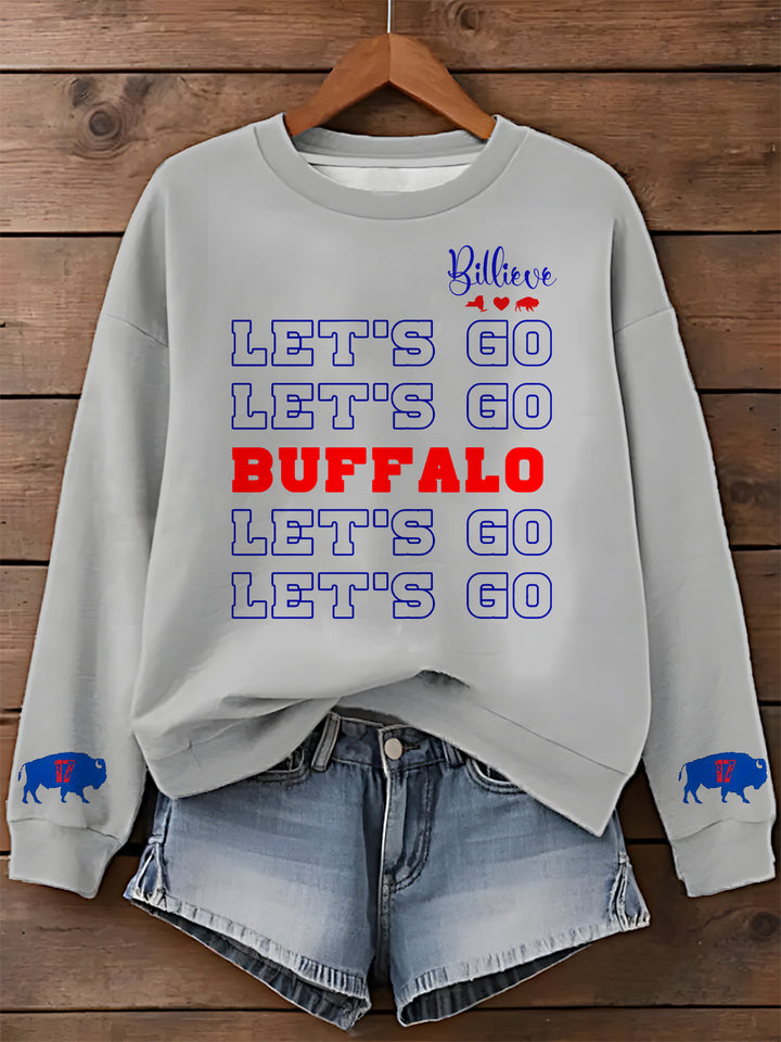 Buffalo Bills Football Printed Long Sleeve Casual Top