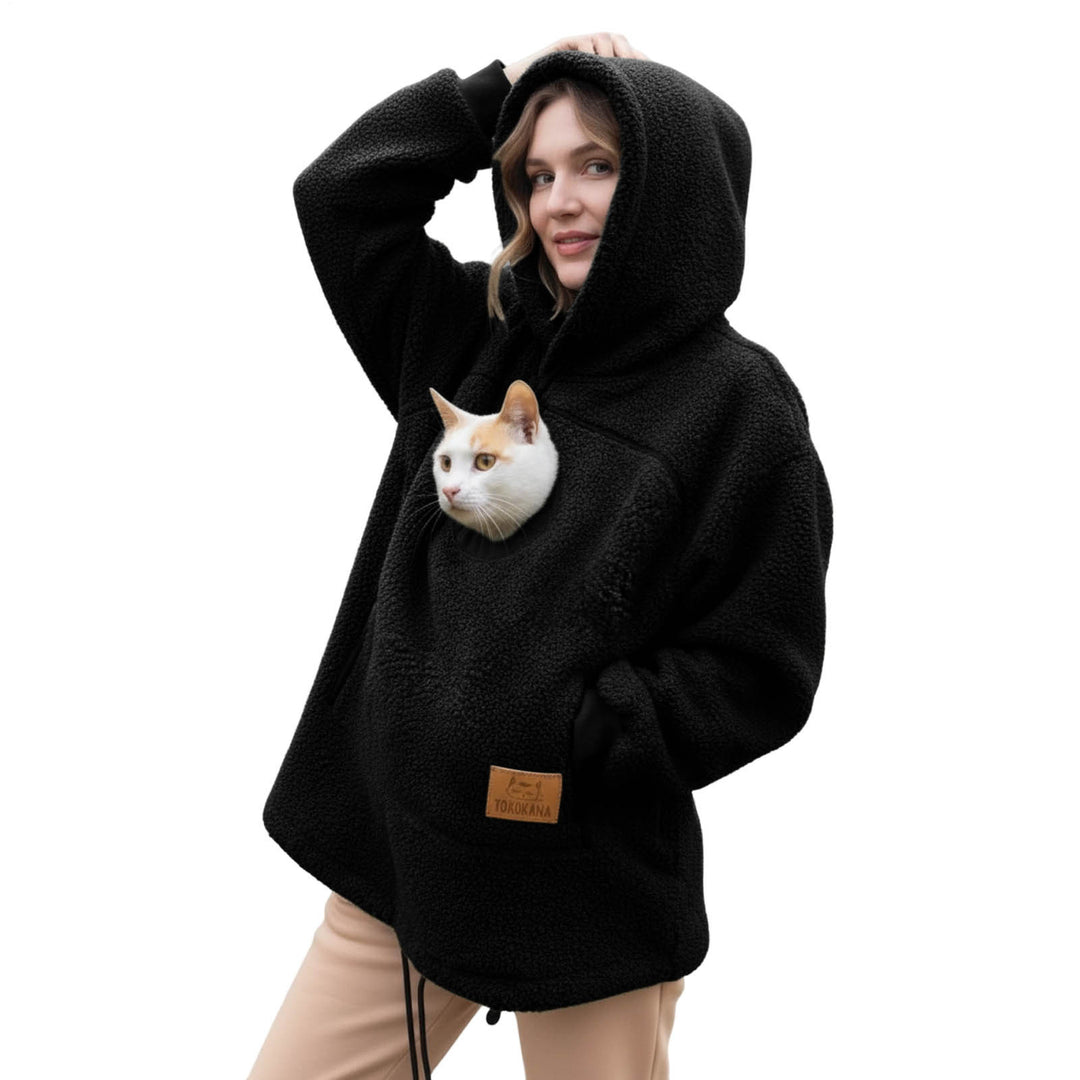 Pet Care Hoodie Long Sleeve Warm Fall Winter Pullover Sweatshirt with Dog Pouch for Outdoor Dog Walking excitement