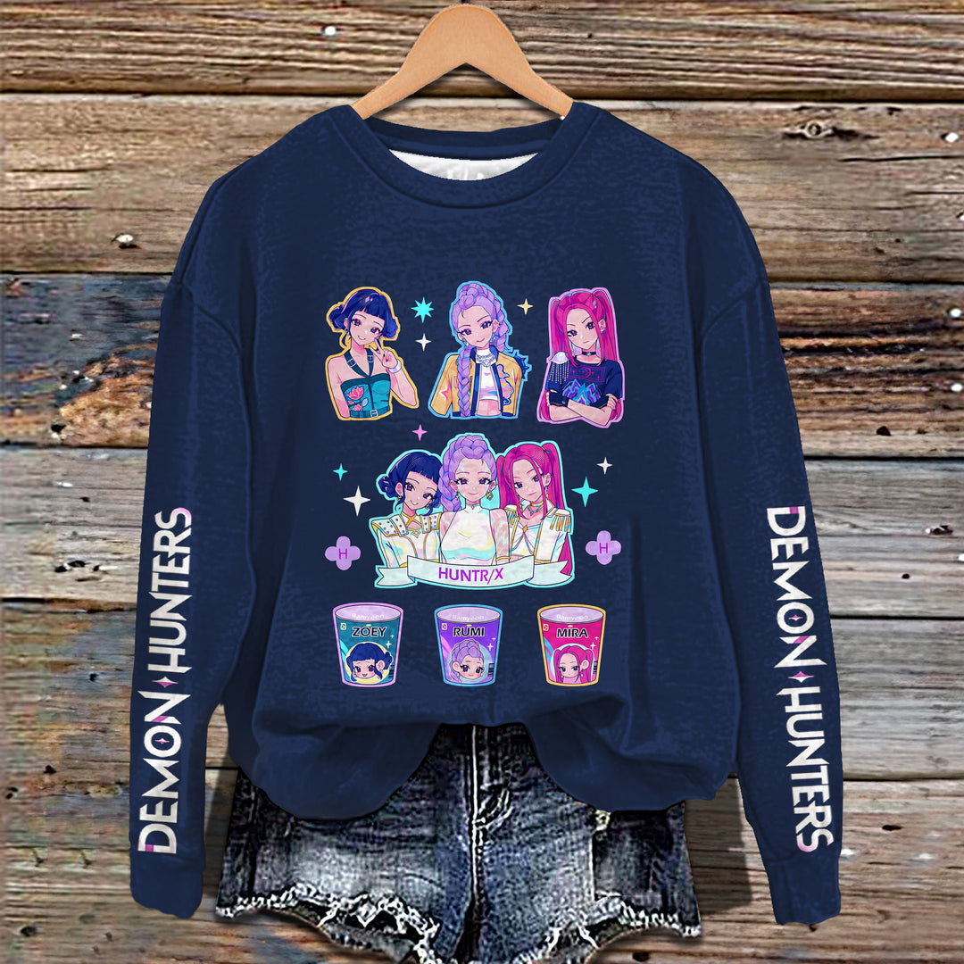 Demon Hunters Huntrix Printed Long Sleeve Casual Top