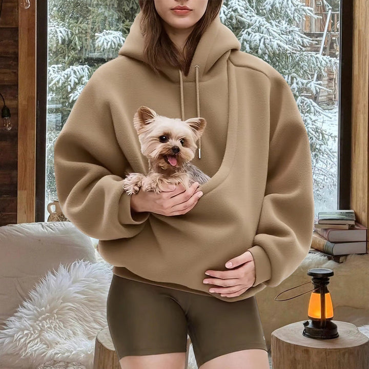Pet Carrier Hoodie Fuzzy Solid Color Puppy Kitten Cat Holder Carriers Hoodies with Pocket for Home Sofa upgrade