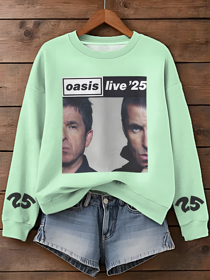 Oasis 2025 Tour Printed Long Sleeve Casual Top