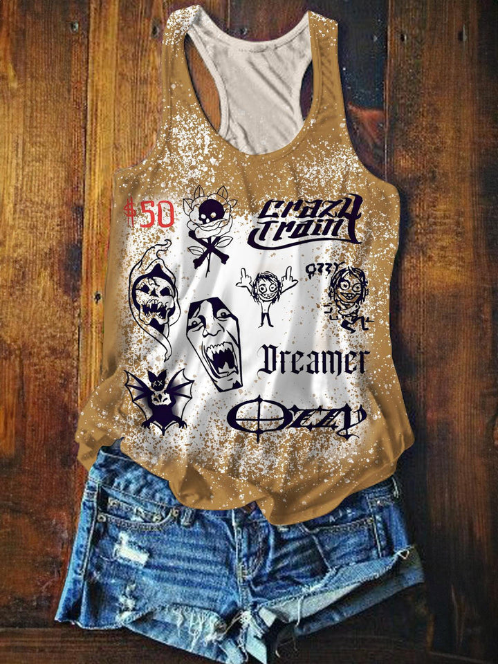 Ozzy Osbourne Printed Casual Tank Top