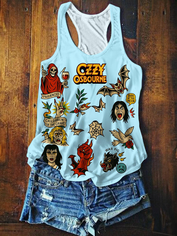 Ozzy Osbourne Printed Casual Tank Top