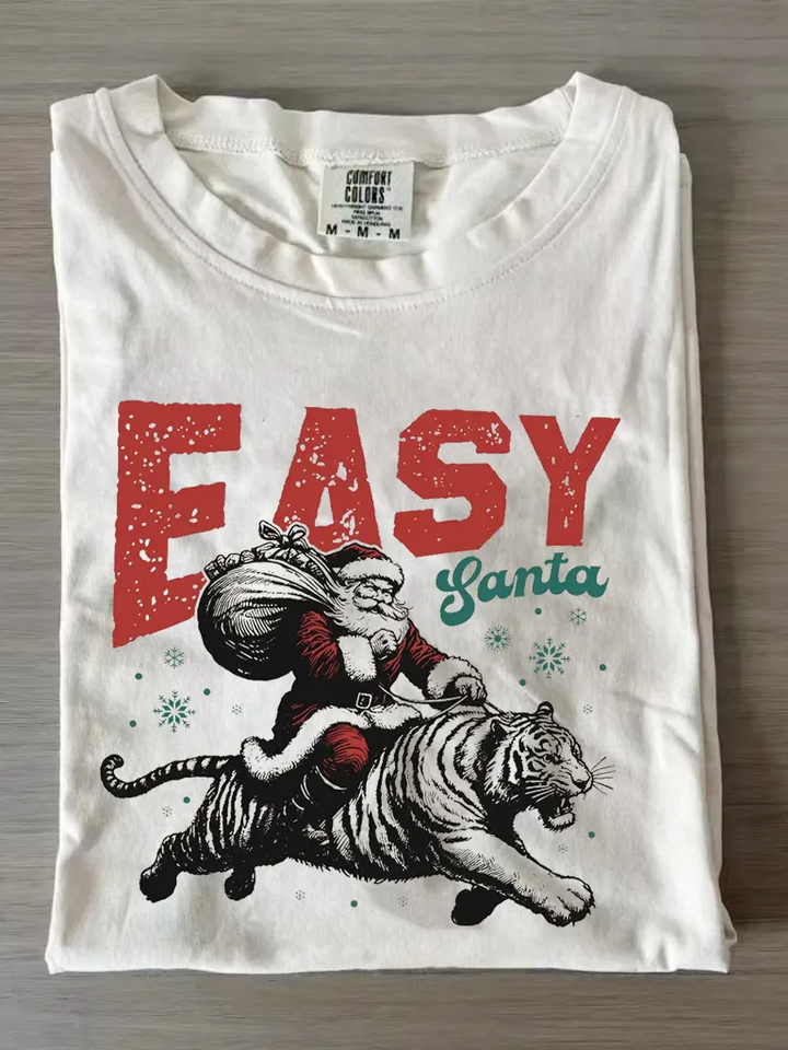 Easy Tiger Christmas Santa Crew Neck T-shirts