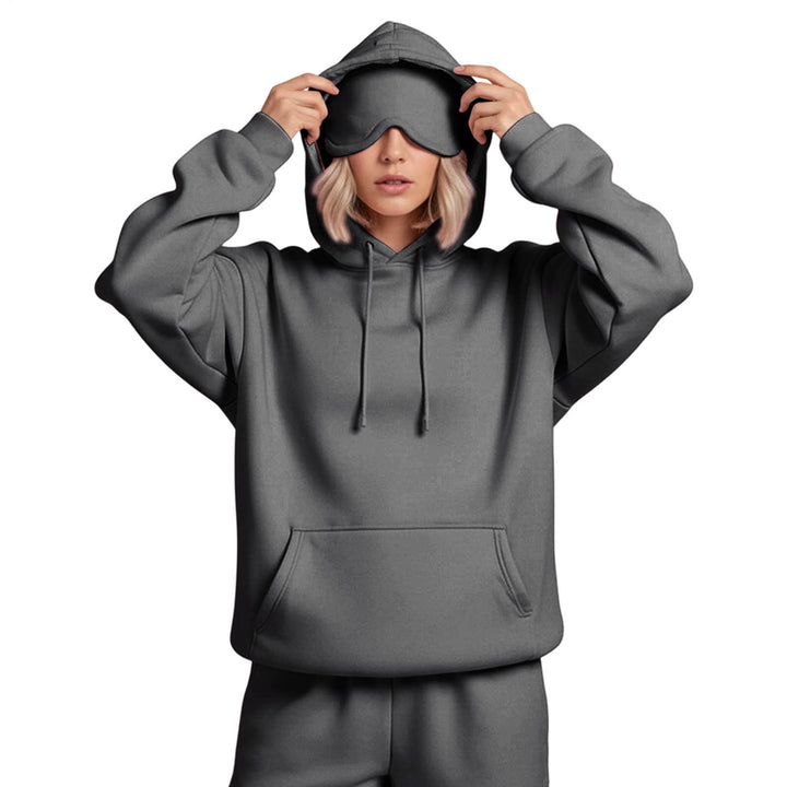 Airplane Mode Travel Hoodie Men Women Comfort Hoodies with Eyeshade Pullover Tops Clothes with Hidden Pockets active