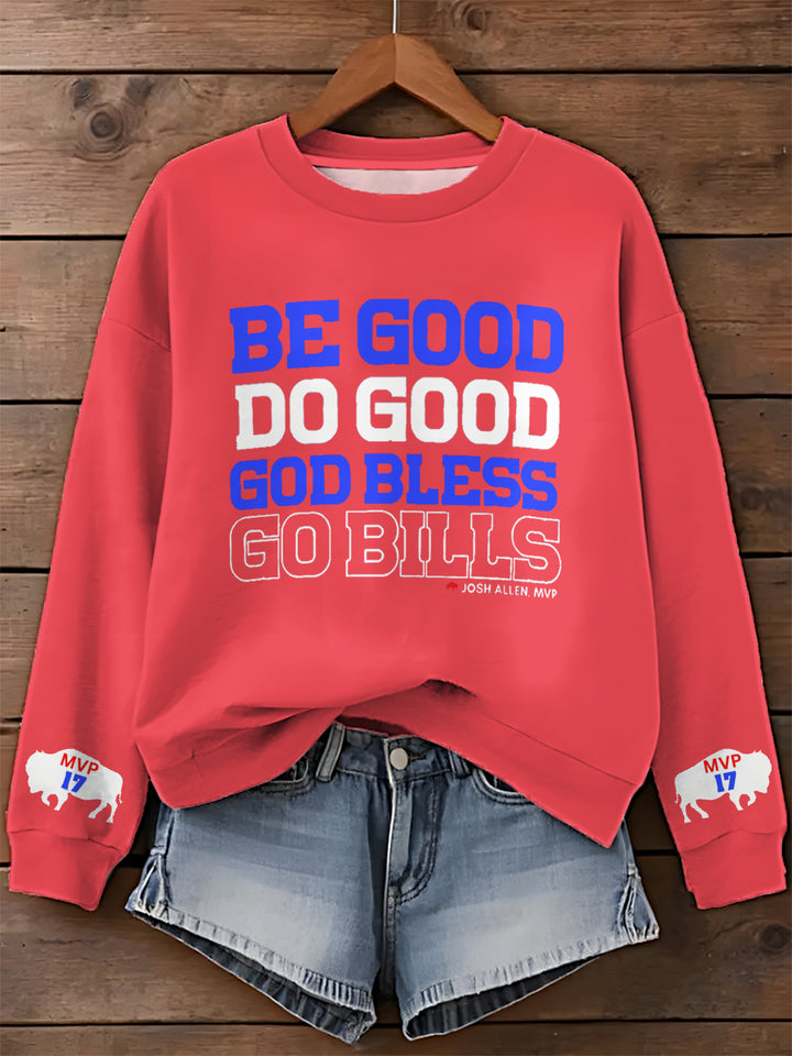Be Good Do Good Josh Allen MV Bedrucktes, langärmliges Freizeitoberteil 