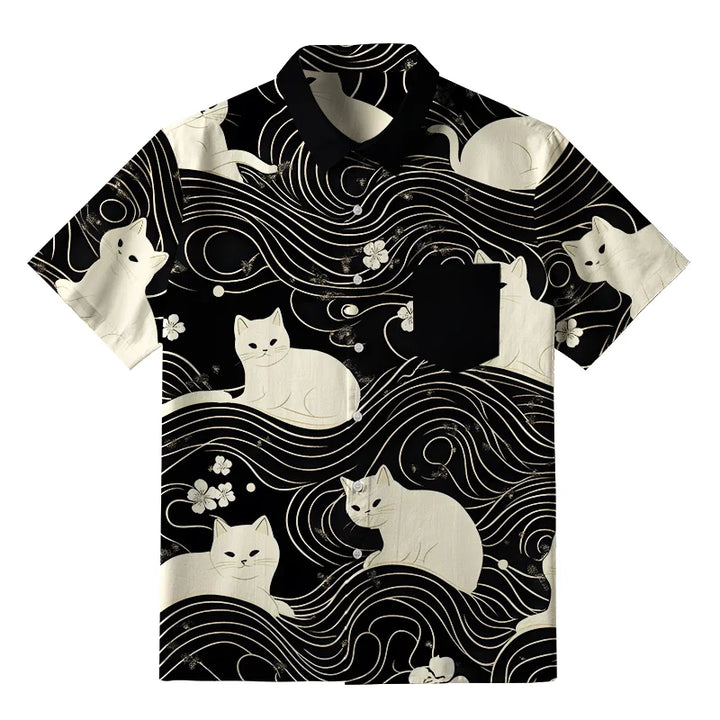 Mysterious Cat Button-up Shirt