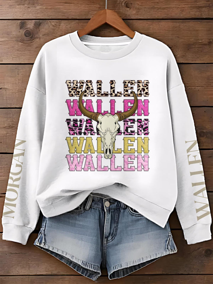 Morgan Wallen Printed Long Sleeve Casual Top