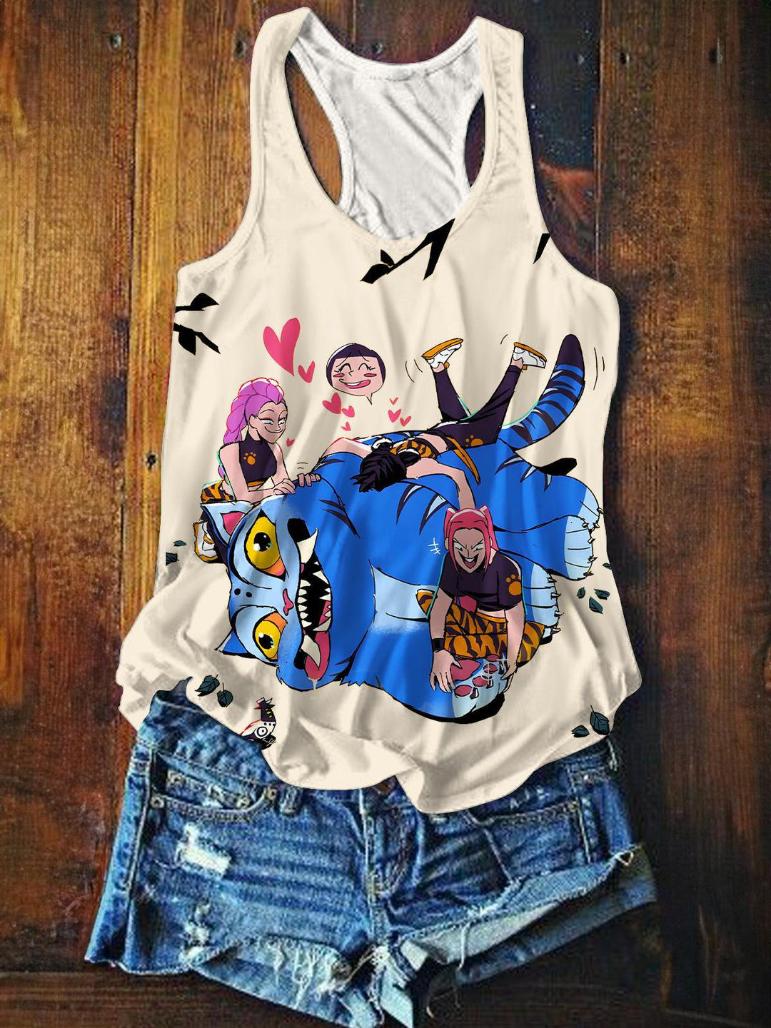 Demon Hunters Printed Casual Tank Top