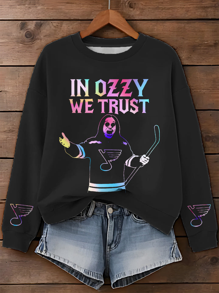Ozzy Osbourne Printed Long Sleeve Casual Top