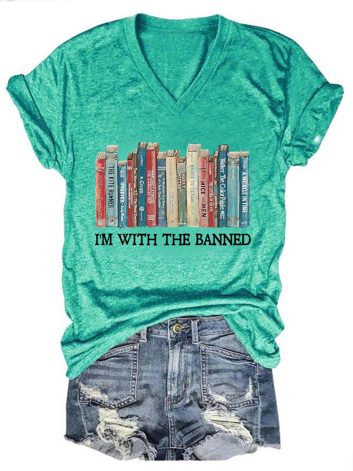 Women's I'm With The Banned Book Print T-Shirt