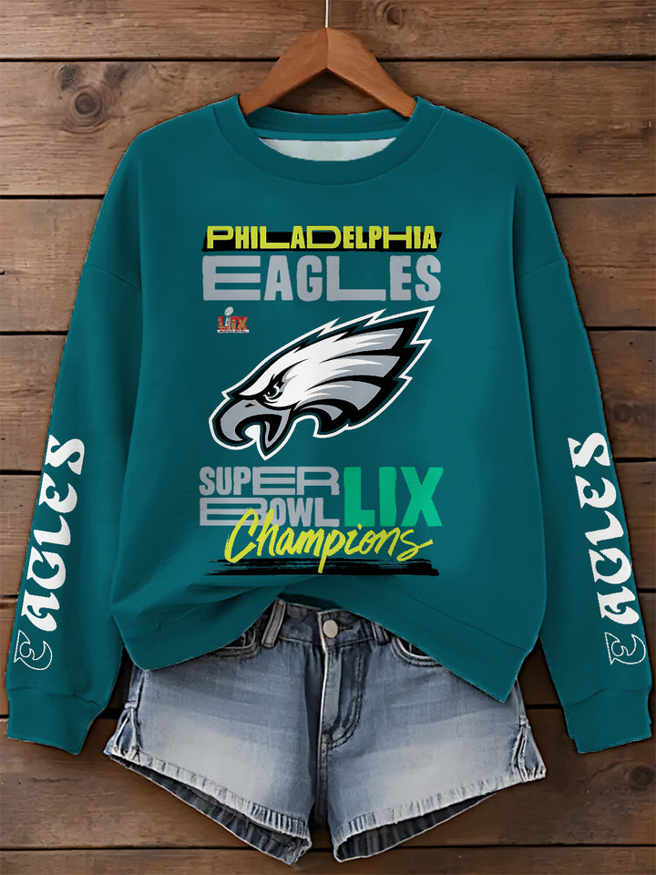 Philadelphia Eagles Printed Long Sleeve Casual Top