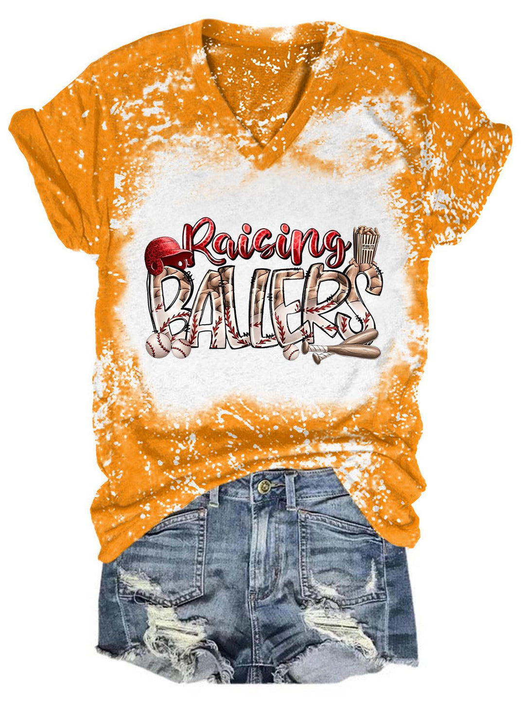 Raising Ballers Tie Dye V Neck T-shirt