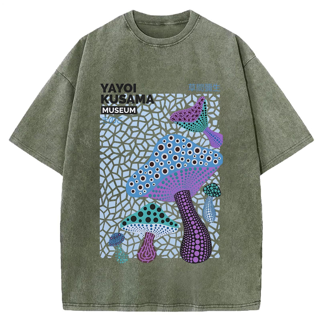 Yayoi Kusama Mushroom Art Paint Retro T-shirt