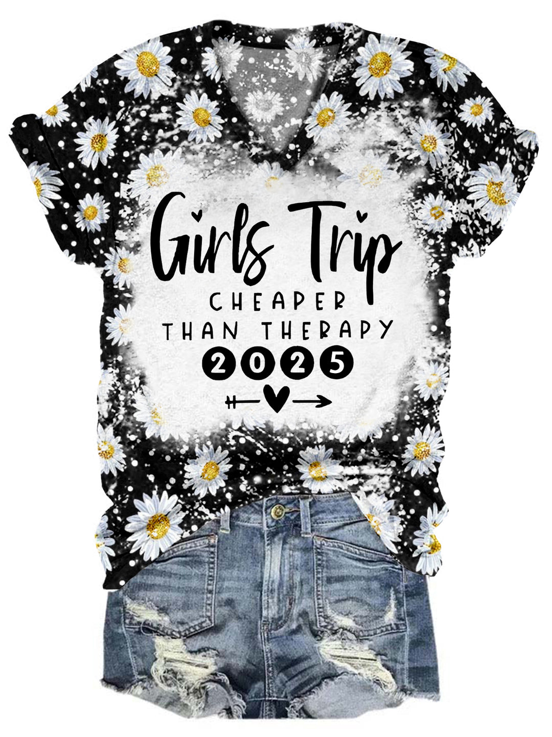 Girls Trip Cheaper Than Therapy 2025 V-Neck T-Shirt