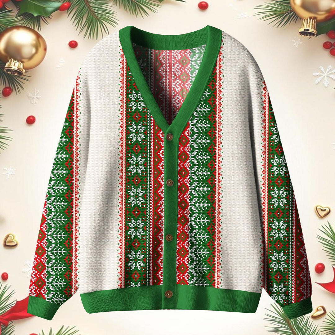 Christmas Stripes Unisex Ugly Cardigan Sweaters