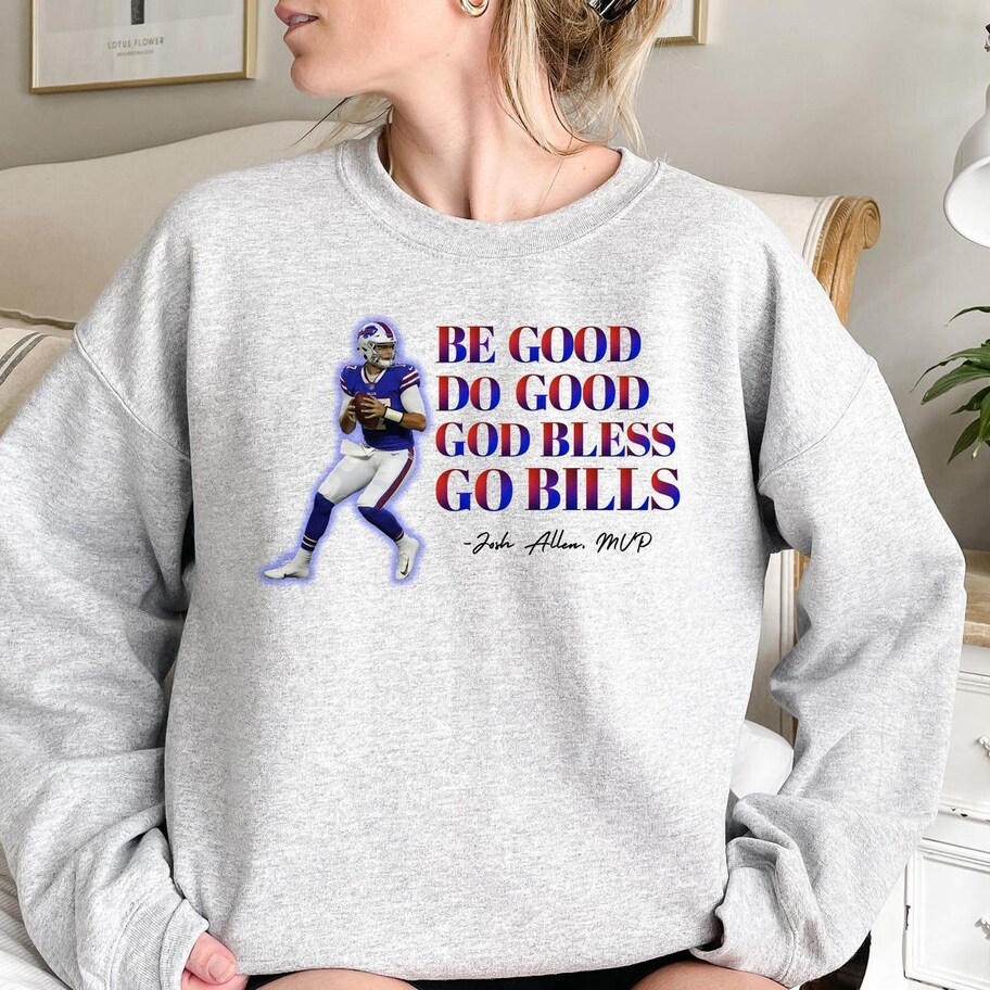 Sweatshirt mit Aufdruck „Be Good Do Good Go Bless Go Bills“