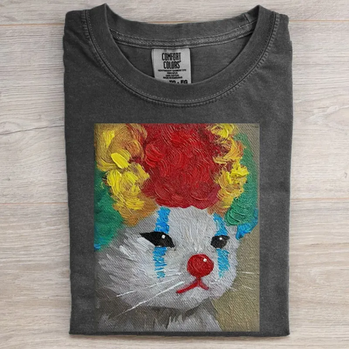 Funny clown Cat Retro T-shirt